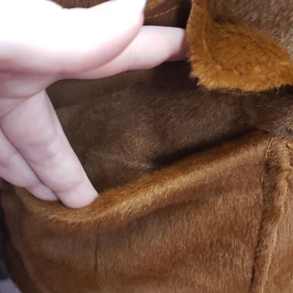 Teddy Bear Brown Jacket Faux fir big buttons front pockets sz 14 NWT sup… - Picture 6 of 11